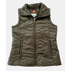 Columbia Vest Women's Size M Black Omni Heat Quilted Puffer Full Zip Pockets